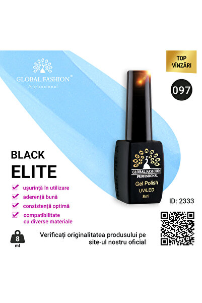global fashion Set de 4 unități: Oja semipermanenta BLACK ELITE, 8 ml, 097