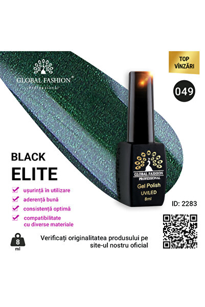 global fashion Set de 4 unități: Oja semipermanenta Black Elite, 8 ml, 049