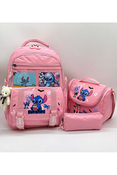 Çınka Bags Korean Style Girls' School Backpack Set with Accessories, Thermal Nutrition and Pen Holder