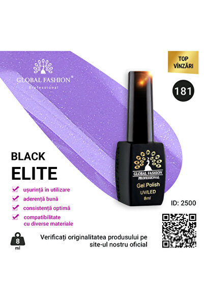 global fashion Set de 4 unități: Oja semipermanenta BLACK ELITE, 8 ml, 181