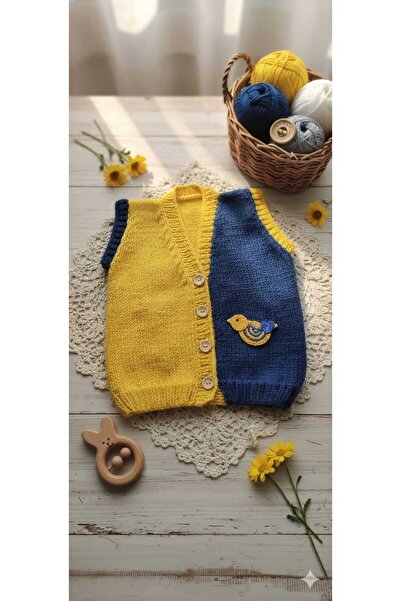 Handmade El örgüsü Fenerbahçe yelek