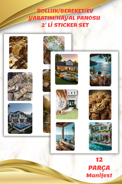birikiyedi Ev ve Para Hayal/Yaratım Panosu -Dream Board Sticker Seti 2 Sayfa ...