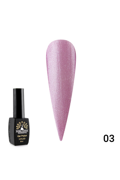 global fashion Summer Light semi-permanent nail polish with shimmer, 8 ml, 03