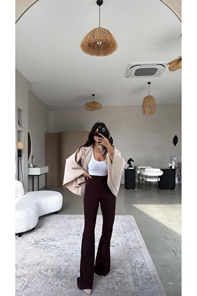 Buket Teke Brown Slim-Fit Spanish Pants