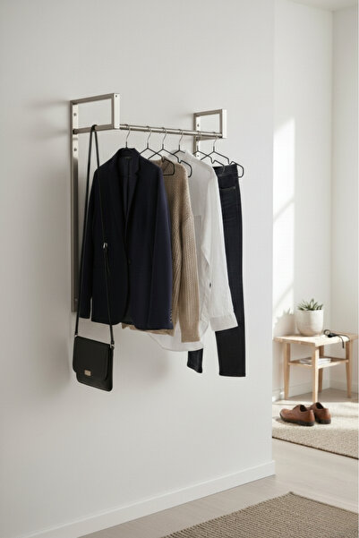 Grandmix Duvara Monte Metal Portmanto Elbise Askılığı Antre Giyinme Odası Ask...