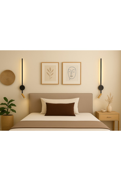 Mikro Aydınlatma Decorative Samsung Led Wall Sconce Single Daylight Blackcase Gold Headboard Hotel Living Room Bedroom