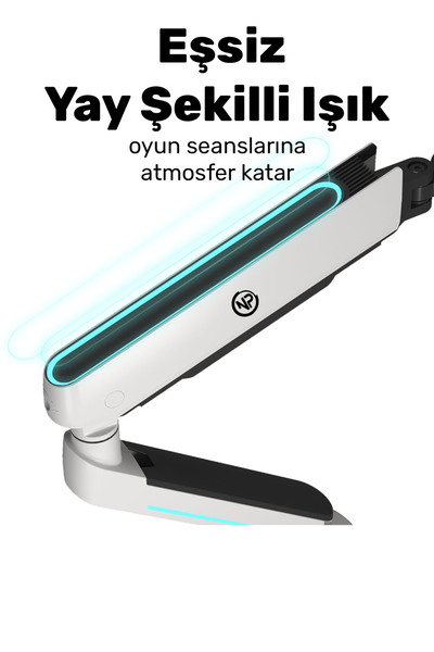 NPO حامل شاشة أحادي الذراع من نوع VESA مع ممتص صدمات احترافي للألعاب بتقنية RGB من Elysium مقاس 27-45 بوصة طراز STD54012HLW