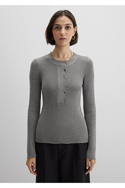 Mavi Wool Blend Grey Sweater Fitted / Bodycon Fit 1710830-83096