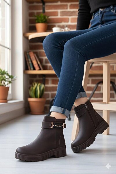 fort 1187 Comfortable Warm Lining Non-Slip Sole Zippered Women's Boots