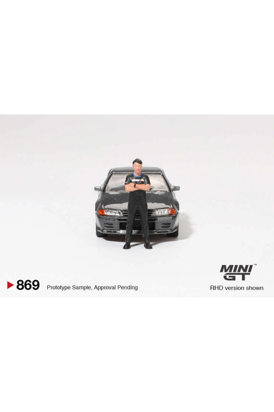 mini gt 1/64 Nissan Skyline Gt-R (R32) Gunmetal W/ Matsuda Figure Tsugio Matsuda Collection