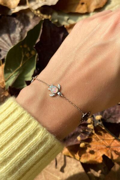 Spossy Silver Jewelry 3lü Opal Taşlı Kaplumbağa Bileklik