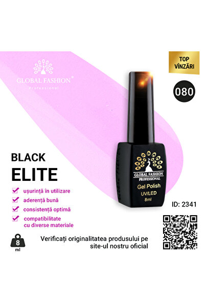 global fashion Set de 4 unități: Oja semipermanenta BLACK ELITE, 8 ml, 080