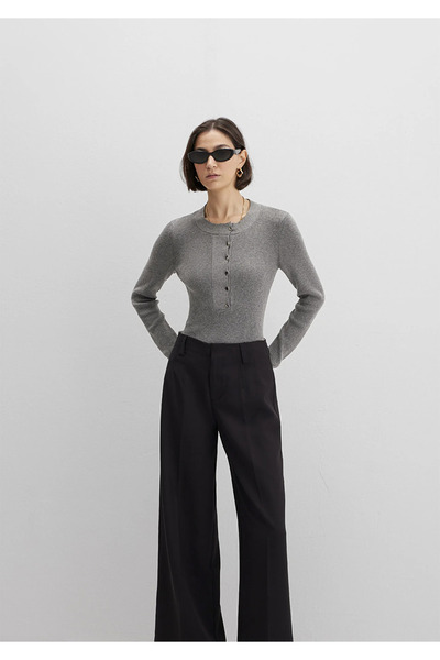 Mavi Wool Blend Grey Sweater Fitted / Bodycon Fit 1710830-83096