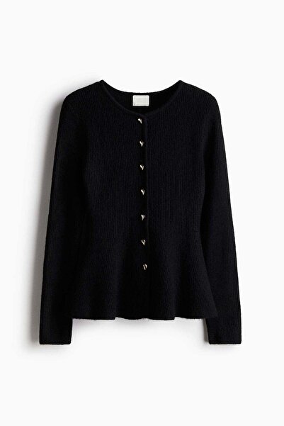 H&M Rib-knit peplum cardigan