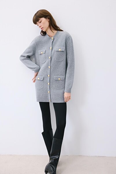 rue Gold Buttoned Grimelange Knitwear Cardigan