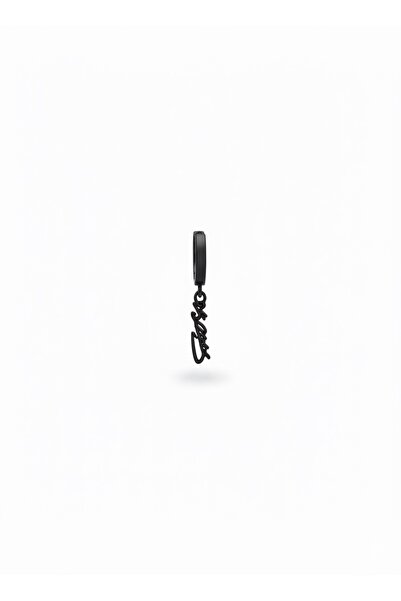 Winy Concept Mustafa Kemal Atatürk İmzalı Çelik Küpe Siyah