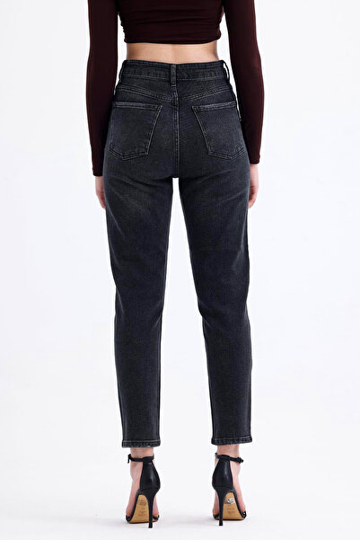 Denim Republic Women's Gray Mom Jean High Waist Stretch Fabric