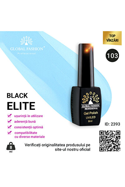 global fashion Set de 4 unități: Oja semipermanenta BLACK ELITE, 8 ml, 103