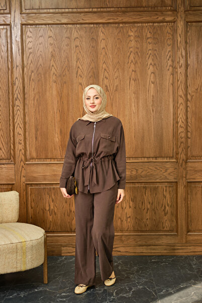 LOCCO Women's Zippered Double Suit Brown