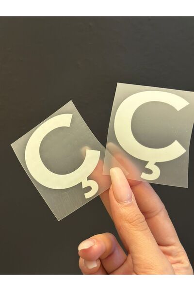 Gönülden Tasarım 2 PIEȚE PATCH-URI ȘI TRANSFER PENTRU IMPRIMARE CU LITERA C 5X5 CM ALB