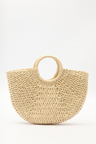 Manuka Medium Wicker Handbag Beige