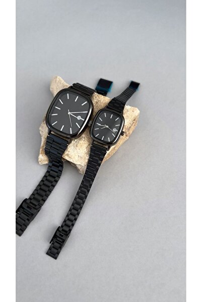 henaksesuar Casi Model Basic Kasa Takvimli Çift Saati Siyah