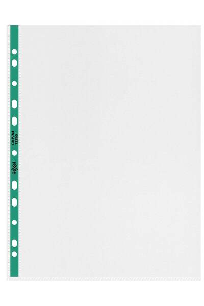 Rexel Copy King A4 Punched Pockets – Green Spine, Pack of 100 (12265)