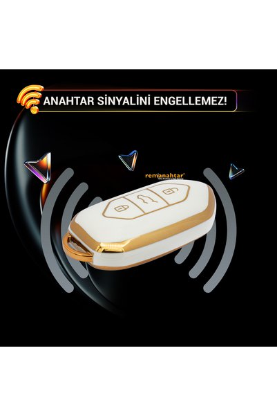 Rem Anahtar Oto Elektronik Anahtar T10X T10F 3 Button Smart Nano Key Case - White