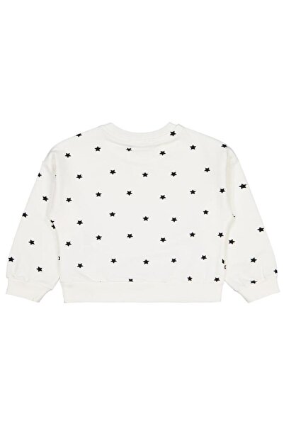 Civil Girls Yıldız Printed 2-5 Years Old Sweatshirt - Ecru 5-6 Years Old