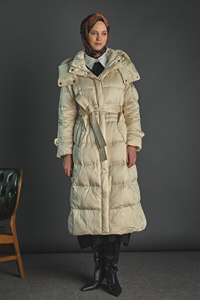 Setrms Kapüşonlu Kaz Tüyü Şişme Mont