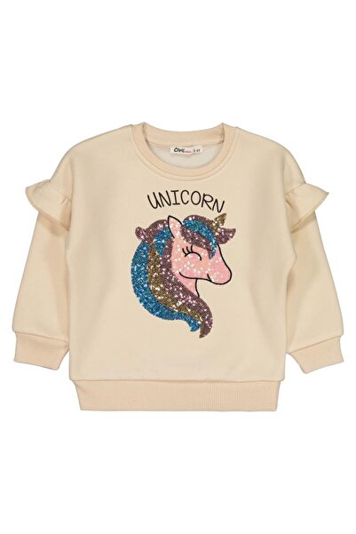 Civil Girls سويت شيرت مطرز بتصميم يونيكورن للأعمار من 2 إلى 5 سنوات - لون فيل...