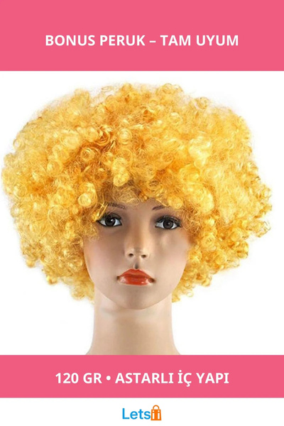 Letsii باروكة ذهبية اللون بوزن 120 جرام مع بطانة متطابقة