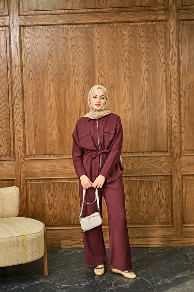 LOCCO Women's Zippered Double Suit Burgundy