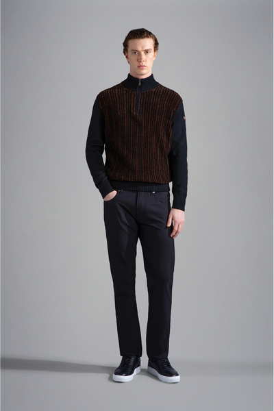 PAUL&SHARK MEN'S ZIPPED PULLOVER C.WWOOL