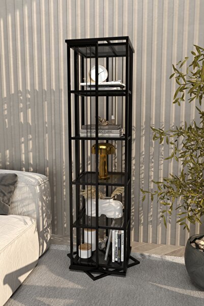 boz concept home Chicago Serisi 360 Derece Dönerli Metal Kitaplık Ev Mobilya ...