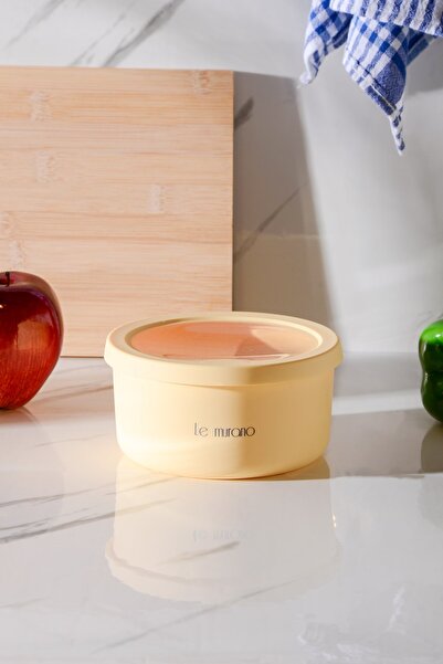 Le murano Pastel Air-Tight Round Silicone Storage Container 600 ml | Yellow