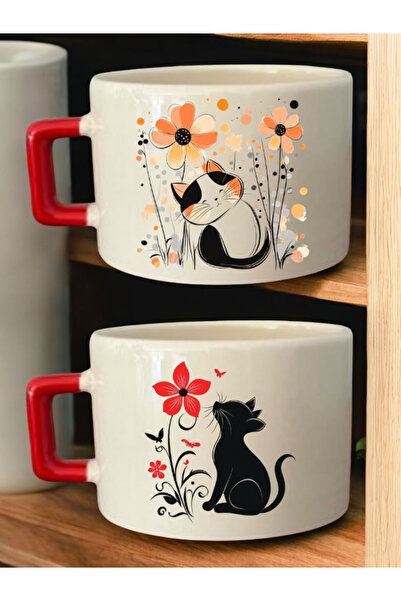 lili hediyelik Cat 2-Piece Mug Set - Mug Cup, Mug for Men, Mug Variations, Mug Sublimation, Mug Printing Design