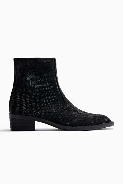 H&M Rhinestone-embellished heeled boots