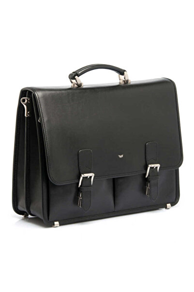 Tergan Black Genuine Leather Men's Briefcase - S1Ev00002775-A97