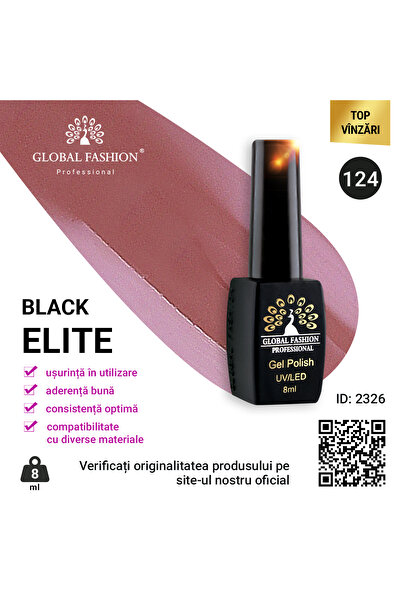 global fashion Set de 4 unități: Oja semipermanenta BLACK ELITE, 8 ml, 124