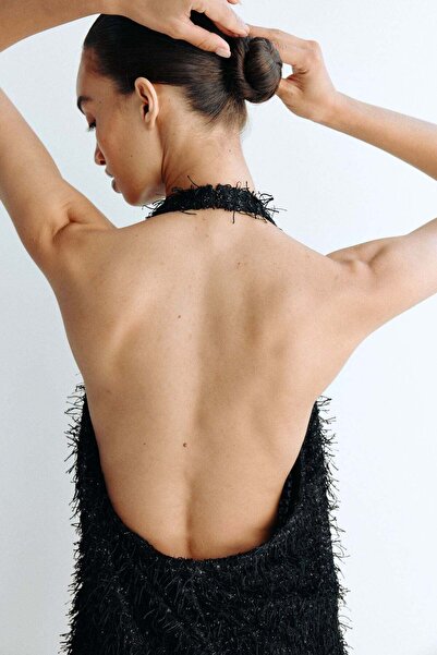 H&M Fringed halterneck dress