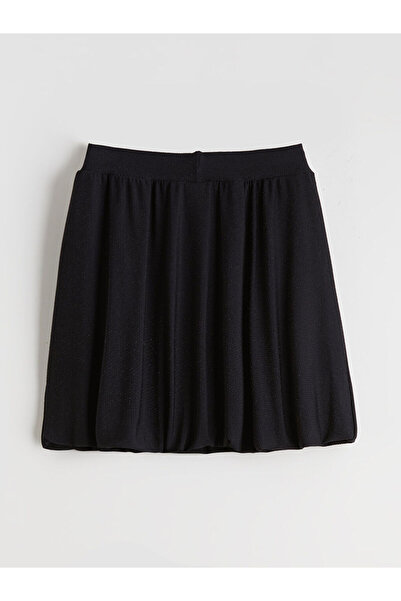 LC Waikiki Lcw Kids Black Elastic Waist Girls' Balloon Skirt