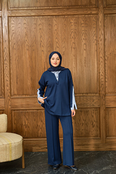 LOCCO Women's Shirt Collar Double Suit S Cobalt Blue