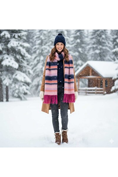Tradinyom Soft and Warm Feminine Knitwear Neck Scarf in Fashionable Colors – for a Cozy Winter