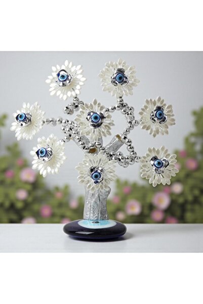 e-life shop Feng Shui Nazar Boncuğu Ağacı Servet Çakra Şans Ağacı Biblo 20 cm...