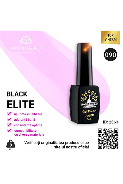global fashion Set de 4 unități: Oja semipermanenta BLACK ELITE, 8 ml, 090