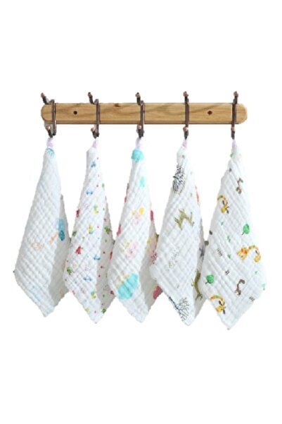 KERNOWSUN set de 5 prosoape de muselină pentru copii 30x30 cm, multicolore