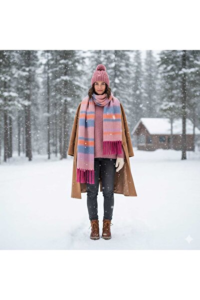 Tradinyom Soft and Warm Feminine Knitwear Neck Scarf in Fashionable Colors – for a Cozy Winter