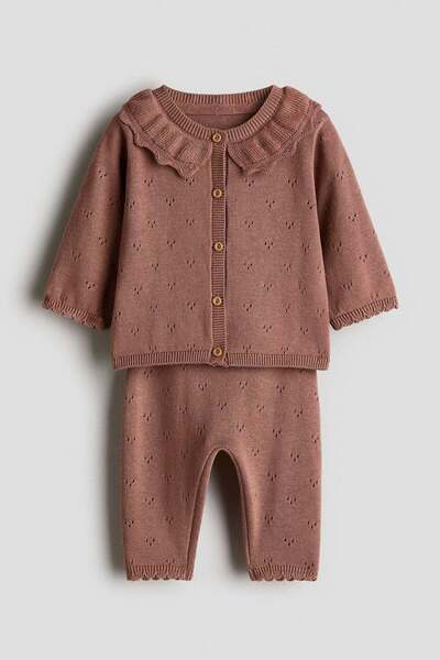 H&M 2-piece pointelle-knit cotton set