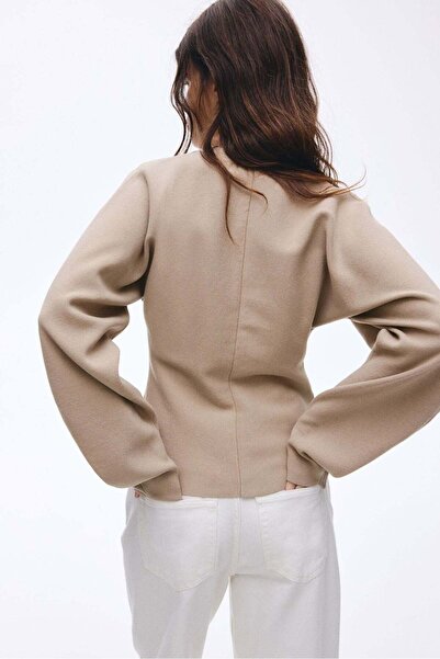 H&M Silk-blend peplum cardigan